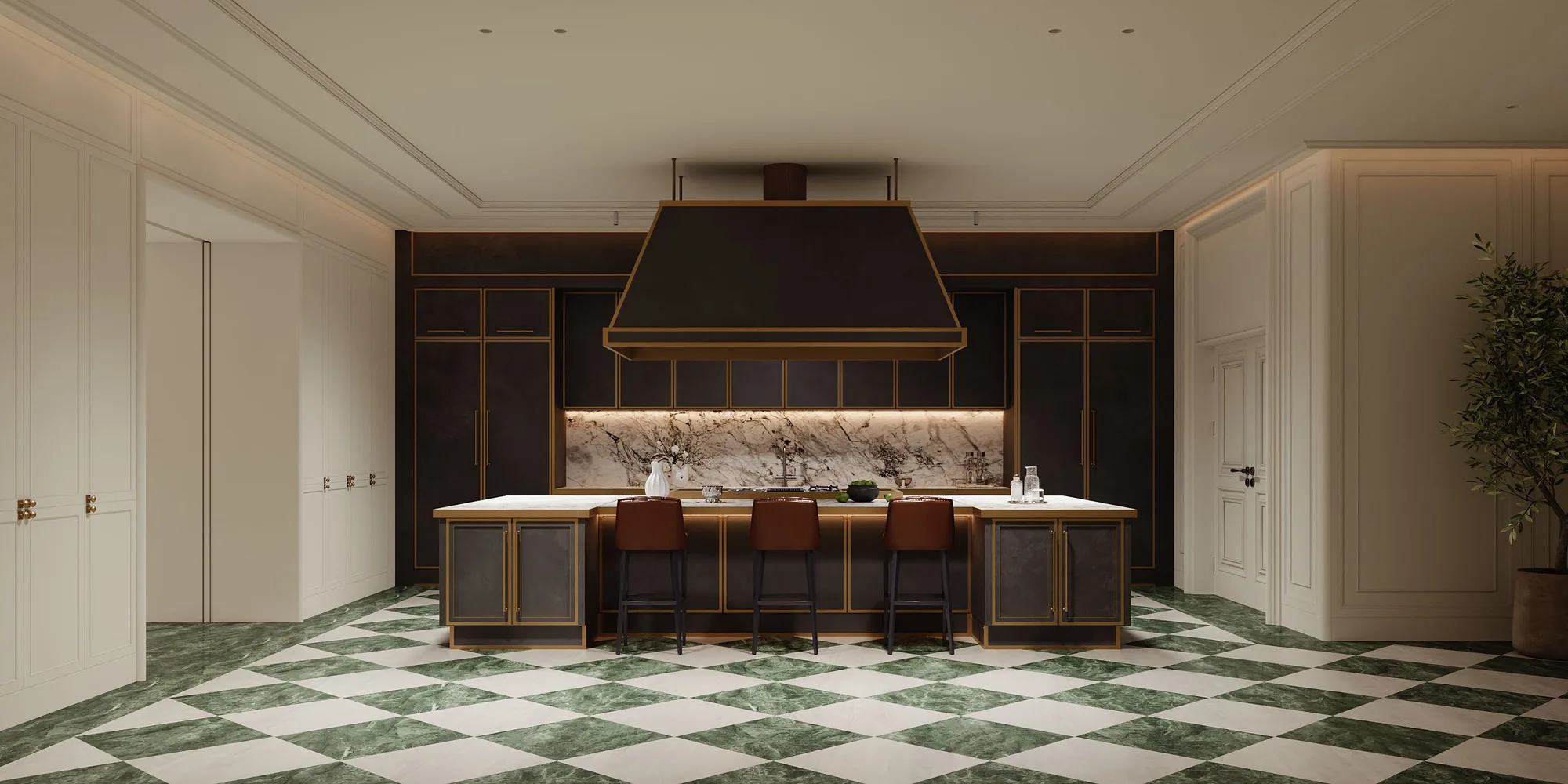 Kitchen — Black & Gold Kitchen