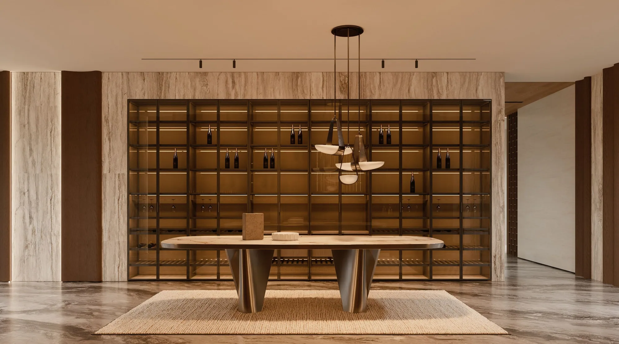 Kitchen — Glass Wine Storage Wall